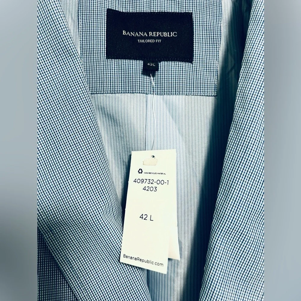 Banana Republic Light Blue Seersucker Sport Coat Blazer